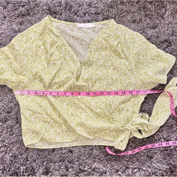 Lush Floral V-Neck Wrap Blouse - Picture 6 of 8